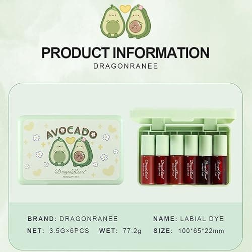 Miniling 6-Color Korean Lip Tint Set - Watery, Velvet Matte Lipsticks for Lips and Cheeks - Long-Lasting, Non-Stick, Shimmery thumbnail 9