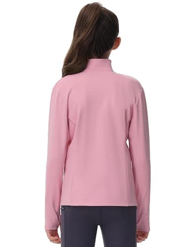 MoFiz Girls Long Sleeve Equestrian Riding Shirt Soft Thermal Half Zip Fleece Lined Jacket for Winter Horseback Riding Kids thumbnail 3