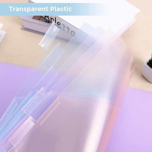 SKYDUE Binder Dividers with Two Pockets, 2Sets, 5 Tabs Dividers for 3 Ring Binder, Plastic Binder Dividers with Tabs for School, Office, and Home Organization thumbnail 7