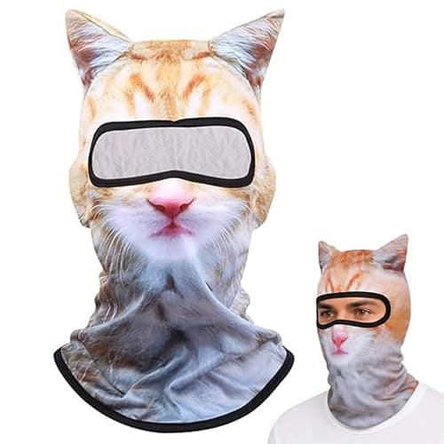 Ski Mask, 3D Cat Ski Mask Balaclava Sheisty Face Men Women for Outdoor | Cute Full Face Shiesty Mask Animal Ski UV Sun Protection Face Mask for Outdoor Hiking Riding Ski Raves Party - Image 1