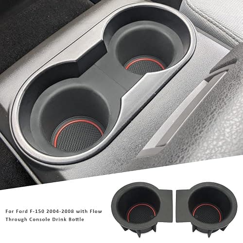 AOTEMILK TPE Console Cup Holder Inserts Replacement for Ford F150 2004-2008 with Flow Through Console Drink Bottle Hold for 2003-2006 Ford Expedition & Lincoln Navigator thumbnail 5