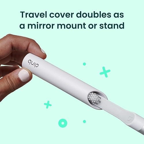 quip Sonic Toothbrush for Adults with Timer - Includes Extra Brush Head and Travel Cover Mount - Electric, Soft Bristle Refill Head, Plastic Handle, 3 Month Battery Life - Travel Toothbrush - Lavender thumbnail 6