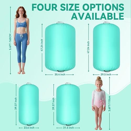 Air Roller Gymnastics Barrel, Inflatable Gymnastics Air Roller Inflatable Air Gymnastics Mat with Electric Pump for Yoga Cheerleading Training Home Outdoor Use thumbnail 7