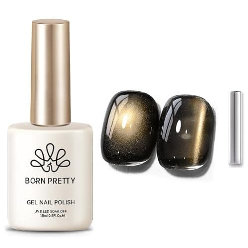 BORN PRETTY Brown Cat Magnetic Eye Gel Nail Polish Jelly Glass Gel Polish | Crow Glitter Magnetic Gel Polish Soak Off Nail Art Salon Manicure Home Gift 15ml - Image 1