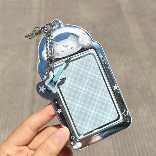 Brxmpn Porte-photocartes, Cadre Transparent avec Porte-clés, Porte-photocartes Chat/Lapin Mignon pour Cartes De Transport, Protection Photo thumbnail 6