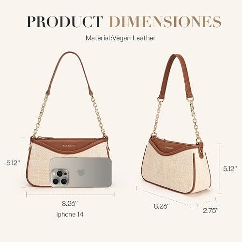Missnine Purses for Women, Shoulder Bag Small Handbags Vegan Leather Underarm Bags Trendy Hobo Cute Clutch Purse thumbnail 5