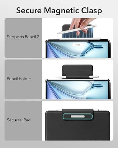 ESR iPad Air 13 Inch Case Keyboard (M3/M2, 2025/2024) & iPad Pro 12.9 inch (3/4/5/6th Gen) Magic Keyboard, Easy-Set Floating Cantilever Stand, Precision Multi-Touch Trackpad, Rebound Series, Black thumbnail 7