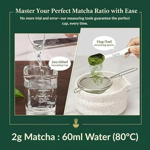 BARISTA EMPEROR® PREMIUM 11pcs MATCHA WHISK SET - Matcha Kit with Bowl and Electric Frother for Quick Prep – Matcha Set Kit with 11 Elegant Accessories for Daily Rituals - Complete Matcha Gift Set  thumbnail 6