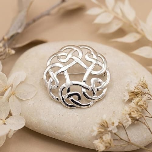 Alexander Castle 925 Sterling Silver Brooch for Women Celtic Brooch Pin with Jewelry Gift Box - 27mm thumbnail 2
