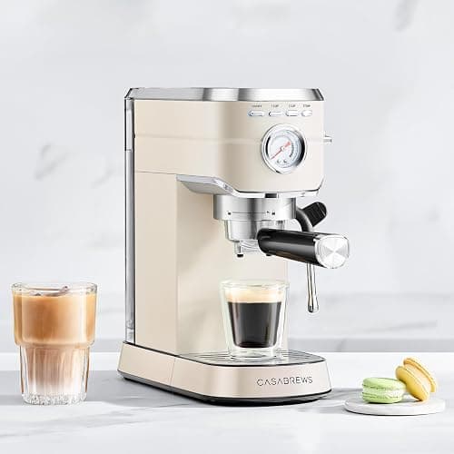 CASABREWS CM5418 Espresso Maker, Compact Espresso Machine with Milk Frother | Stainless Steel, 20-Bar Pump, Built-in Pressure Gauge, Powerful Steam Wand for Cappuccino Latte for Home, 34oz Water Tank thumbnail 2