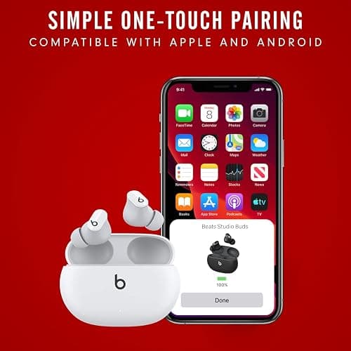 Beats Studio Buds - True Wireless Noise Cancelling Earbuds - Compatible with Apple & Android, Built-in Microphone, IPX4 Rating, Sweat Resistant Earphones, Class 1 Bluetooth Headphones - White thumbnail 9
