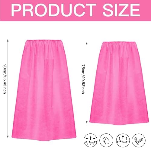 Janmercy 16 Pcs Disposable Spa Wraps for Women with Adjustable Closure Non Woven Towel Sweat Steaming Salon Bathrobe (Pink) thumbnail 2