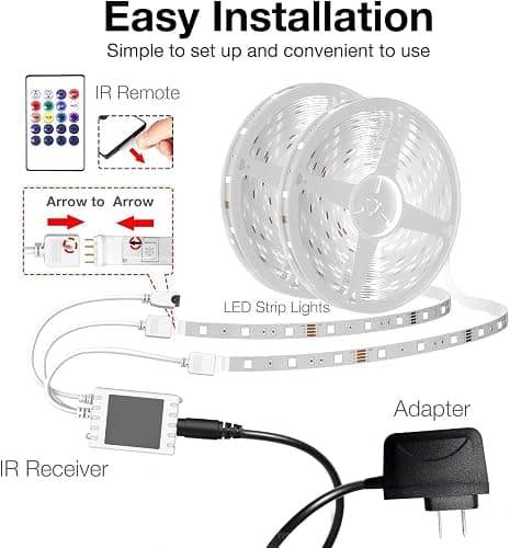 DAYBETTER Smart WiFi Led Lights, 50 FT RGB Led Strip Lights Compatible with Alexa and Google Assistant, App Voice Remote Control Music Sync Color ChangingLED Strip Lighting for Bedroom Room Decor thumbnail 7