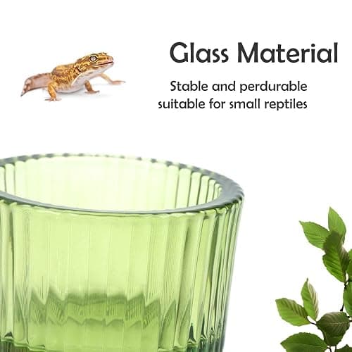 4 Pack Glass Reptile Feeding Dish Food Water Bowl Colorful Eating Container for Small Reptile Lizard Gecko Corn Snake (Random Color thumbnail 5