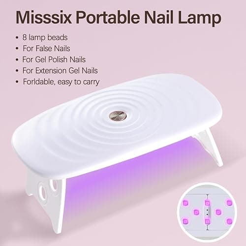 Misssix Medium Coffin Gel x Nail Tips Kit, 216Pcs Pre Etched Clear Nail Tip | Full Cover False Nail 9-in-1 Gel Glue and Portable Mini U V Nail Lamp for Women 12 Sizes thumbnail 6