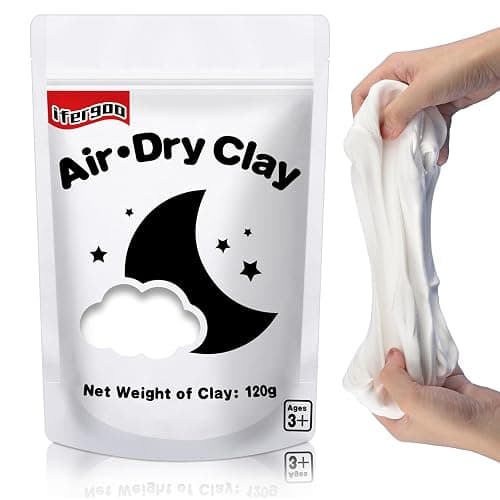 ifergoo White Air Dry Clay, Modeling Clay for School Art & Craft Project. Refill White Clay for Kids Age 3-12, Boys and Girls Gift - Image 1