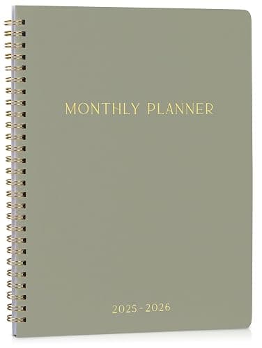 Beautiful 2025-2026 Monthly Planner and Calendar Book - Aesthetic To Do List Notebook For Women to Easily Organize Your Tasks and Boost Productivity - Runs From April 2025 Until December 2026 - Sage - Image 1