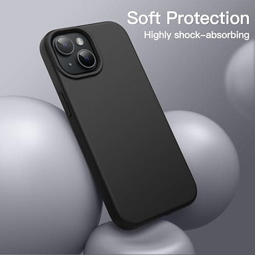 JETech Silicone Case for iPhone 13 6.1-Inch, Silky-Soft Touch Full-Body Protective Phone Case, Shockproof Cover with Microfiber Lining (Black) thumbnail 4