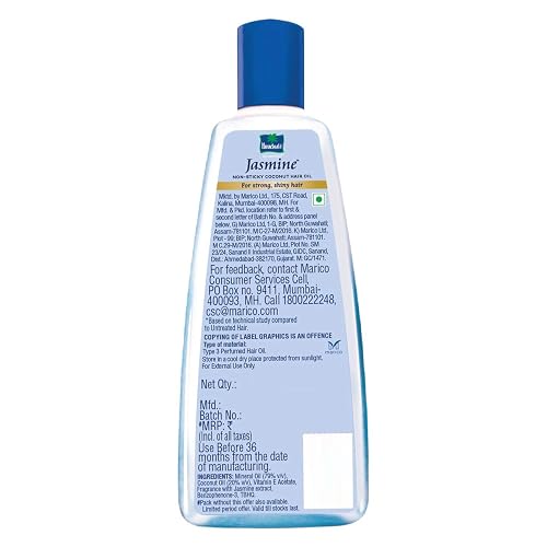 Parachute Advansed Jasmine Enriched Coconut Hair Oil with Vitamin-E | For Scalp Nourishment| Stronger, Softer, Silkier Hair | Indian Hair Oil | All Hair Types| 10.1 Fl.oz thumbnail 8