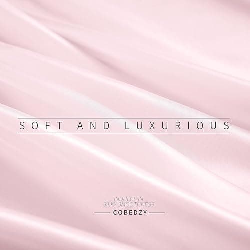 Cobedzy 3 Pcs Blush Pink Satin Sheets Twin XL Size Silky Satin Bedding Sheets Set with 1 Deep Pocket Fitted Sheet, 1 Flat Sheet, 1 Pillowcase thumbnail 7