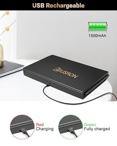 JUSRON 360 Viewing Angle Self Hair Cutting Mirror, Clear Anti-Fog HD Glass, USB Rechargeable, Easy to Use, Height Adjustable, Portable, Good Choice for Gifts thumbnail 3