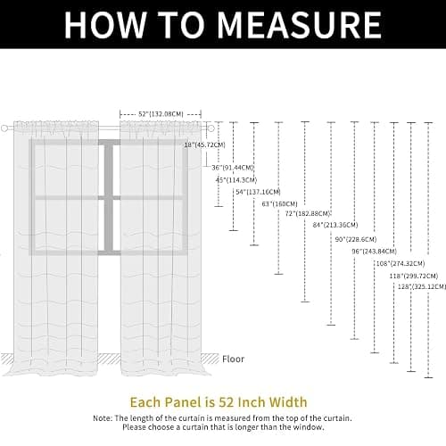 SpaceDresser Basic Rod Pocket Sheer Voile Window Curtain Panels Sand 1 Pair 2 Panels 52 Width 72 Inch Long for Kitchen Bedroom Children Living Room Yard（Sand, 52W x 72L） thumbnail 8