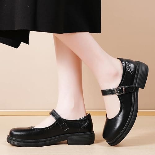 OKJ Mary Jane Shoes Women Flat Platform Mary Janes for Womens Comfortable Flats Dressy Casual School Cute Non Slip Work Shoes thumbnail 2