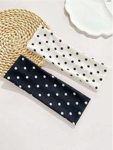 TERSE Polka Dot Headbands for Women Trendy Women Hair Accessories: Cute Head Bands for Women's Hair Fashion Hairbands 6PCS thumbnail 2