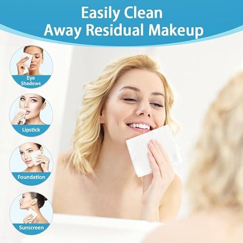 HOMEXCEL Face Towels, 100 Count (2 Box) Disposable Face Towelettes, Biodegradable Makeup Remover Dry Wipes, Super Soft Clean Facial Towels Wash Cloth for Sensitive Skin thumbnail 2
