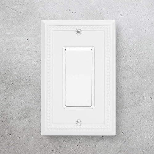 Henne Bery Sunken Pearls Heavy Duty Decorative Wall Plate Switch Plate Outlet Cover (Single Decorator, 2 Pack, White) thumbnail 3