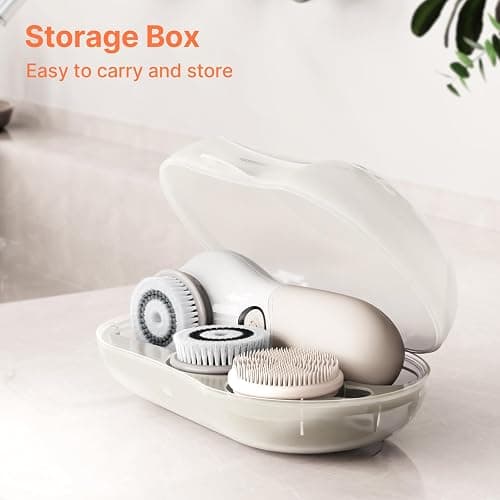Face Scrubber with 3 Brush Heads & 2 Speeds - Deep Cleaning, Exfoliating, and Massaging for All Skin Types - Facial Cleansing Brush Includes Silicone Head, Travel Case & Free-Plastic Packaging thumbnail 4