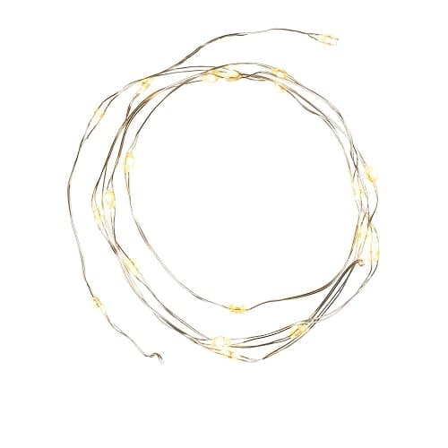 Lights4fun Indoor Fairy Lights Battery Operated String Lights 1m 20 LED Warm White Micro Silver Wire Twinkle Lights for Indoor Bedroom Wedding Party Decorations thumbnail 4