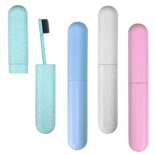 Hooqict 4 Pack Travel Toothbrush Case Portable Travel Toothbrush Holder Plastic Toothbrush Container Protector Cover for Traveling, Camping, Home, School, Business - Image 1