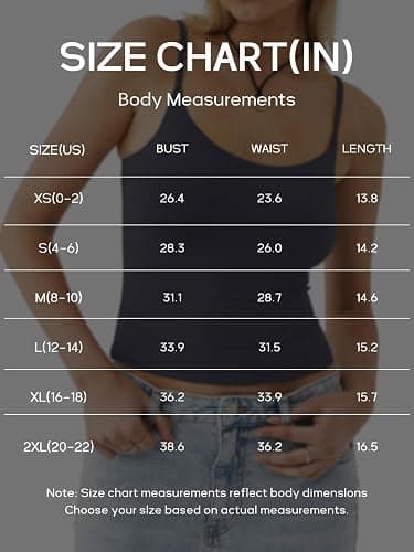 PINKMSTYLE Women's Basic Double Lined Scoop Neck Tank Tops Adjustable Cami Tank Summer Sleeveless Tops thumbnail 7