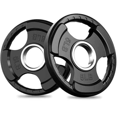 RitFit Olympic Rubber Grip Plates for Barbell, 2-Inch Weight Plates for Weightlifting and Strength Training in Home & Gym, Single, Pair and Sets(2.5/5/10/25/35/45 LB) - Image 1