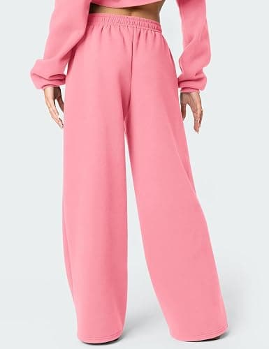 LOMON Wide Leg Sweatpants Women Fleece Sweat Pants Fall Spring Clothes 2026 Teen Girl Baggy Jogger Sweatpant with Pockets thumbnail 3