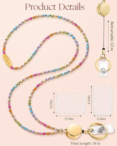 Colorful beaded lanyard thumbnail 3