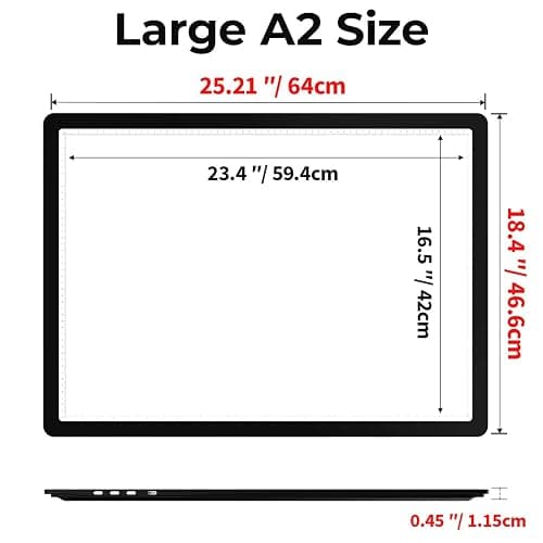 Zocelight Rechargeable A2 Light Pad 25.2" x 18.4",Magnetic Light Board for Diamond Painting,Physical Buttons,US Adapter,3 Colors,Stepless Dimming Light Box for Tracing, Light Table Sketching,Drawing thumbnail 6