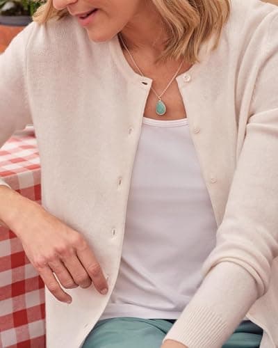 MEETFOND Cardigan for Women Lightweight Crewneck Cardigan Classic Sweater Knit Outwear thumbnail 4