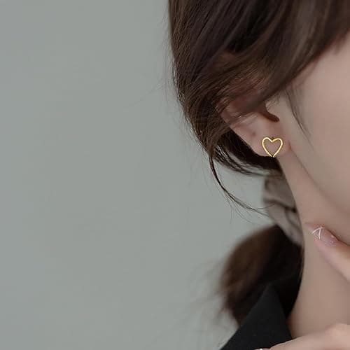 Reffeer Solid 925 Sterling Silver Heart No Piercing Earrings for Women Teens Heart Ear Cuff Earrings Clip on Earrings thumbnail 2