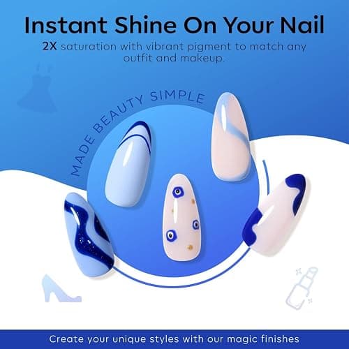 Modelones Blue Gel Nail Polish Set, 6 Colors Royal Blue Sky Blue Glitter Navy Blue Nail Gel Polish Kit Light to Dark Shades Soak Off Gel Nail Art Salon Design Home Manicure Holiday Gifts for Women Girls thumbnail 6