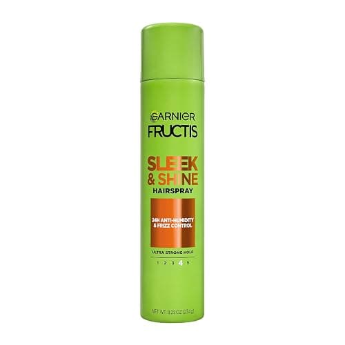 Garnier Fructis Sleek & Shine Hairspray, Provides 24-Hour Anti-Humidity and Frizz Control, Extra Strong Hold, Infused with Bamboo Extract for Ultra-Smooth Hair, 8.25 oz (Packaging May Vary) - Image 1