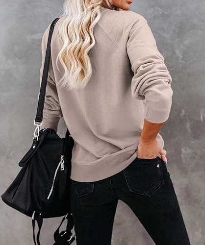 LEEDYA Women Long Sleeve Mama Sweatshirts Round Neck Pullover Loose Lightweight Blouse Tops thumbnail 4