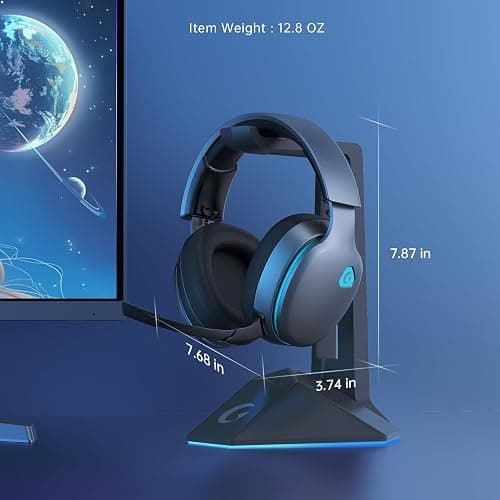 Gtheos 2.4GHz Wireless Gaming Headset for PS5, PS4 Fortnite & Call of Duty/FPS Gamers, PC, Nintendo Switch, 7.1 Surround Sound, Bluetooth 5.3 Gaming Headphones with ENC Mic, 40+Hr Battery - Space Gray thumbnail 9