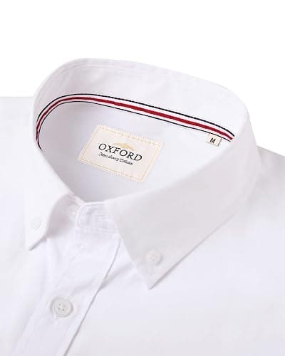Alimens & Gentle Mens Solid Oxford Shirt Long Sleeve Dress Shirt Work Casual Button Down Shirts with Pocket thumbnail 4