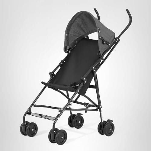 Dream On Me Aero Travel Umbrella Stroller, One-Hand Quick Fold, 3-Point Safety Harness, Dual Brakes, Adjustable Removable Canopy, Lightweight Compact & Space-Saving for Infants and Toddlers – Black thumbnail 8