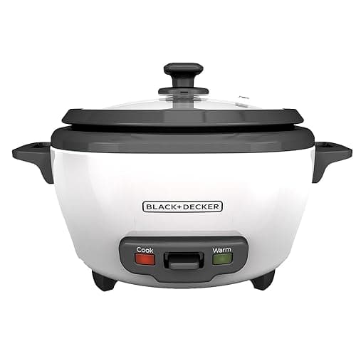BLACK+DECKER 6-Cup Rice Cooker with Steaming Basket | Save time with a 2-in-1 rice cooker and steamer that keeps food warm until serving. - Image 1