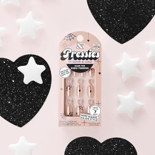 Olive & June Kids Halloween Press-On Nail Tabs, Super Stick, S/M Round, Caught in a Cute Web Design, 28 Nail Tabs thumbnail 4