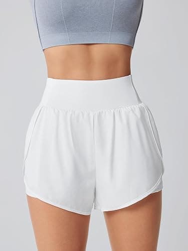 LALA BIRDS Women's Athletic Running Shorts High Waisted with Pockets, Women 3" Workout Dolphin Gym Yoga Beach Shorts thumbnail 4
