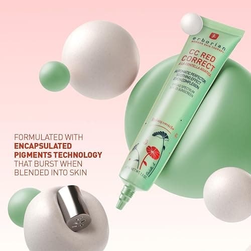 Erborian CC Red Color Correcting SPF 25 Green Pigment Cream, Neutralizes Redness, Calms Skin, Lightweight, Tone‑Perfecting Primer, Korean Skincare thumbnail 6